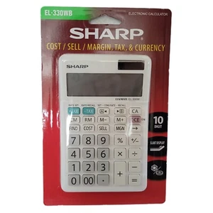 NEW Sharp® EL-330WB Desktop Calculator 10-Digit LCD 074000019416 Slant Display - Picture 1 of 2