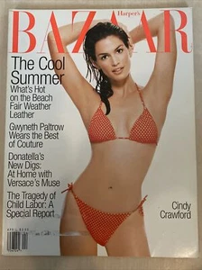 April 1996 HARPERS BAZAAR; Cindy Crawford Bikini, Gwyneth Paltrow, Kate Moss - Picture 1 of 2