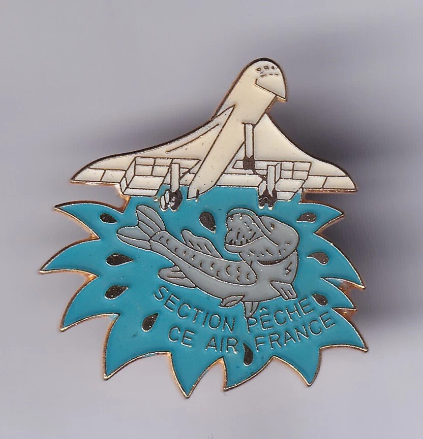 RARE PINS PIN'S .. AVION PLANE AIRLINES AIR FRANCE CONCORDE CE PECHE FISHING ~FT - Photo 1/1