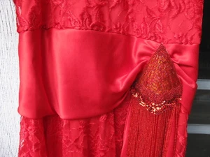 VTG.PAT RICHARDS MICHAEL MAIELLO USA SPAINISH BELOW HIP DROP SPAIN DRESS SZ.8 - Picture 1 of 12