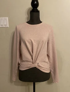 Lululemon Size 6 Twist Knot Long Sleeve Top Heathered Pink - Picture 1 of 9
