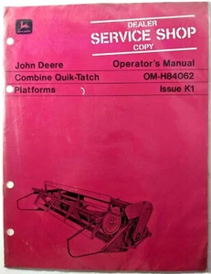 VTG John Deere Combine Quik-Tatch Platforms Operators Manual Dealer Copy 1970s - Picture 1 of 2