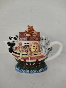 Vintage Arche Noah Teekanne New World Specialties Keramik - Bild 1 von 7