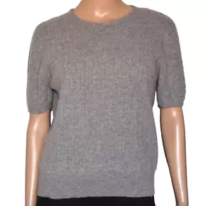 LAUREN RALPH LAUREN Wool Cashmere Angora Cable Knit Short Sleeve Sweater Size L - Picture 1 of 5