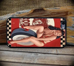 Hot Rod Bettie Page iPhone 6 7 8 S or + and X models /Samsung S5 6 and 7 cases - Picture 1 of 2
