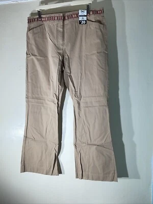 Pantalones de algodón informales marrón talla grande George Uk 20L para mujer nuevos con etiquetas Foto 1 de 4