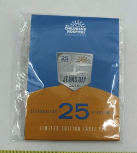 BC Children's Hospital Foundation 2015 Celebrating 25 Years 90-15 Jeans Day Pin - Picture 1 of 11