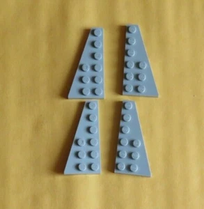 LEGO 2 pairs Light Bluish Grey Wedge Plate 6 x 3 Left & Right 54384 54383 new - Picture 1 of 1