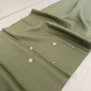 Kimono vintage jacquard Shibori che cade neve salvia 6,4yds tessuti seta SCG74 - Foto 1 di 7