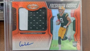 Christian Watson 2022 Certified Freshman Fabric RPA Rookie Patch Auto 081/149 - Picture 1 of 2