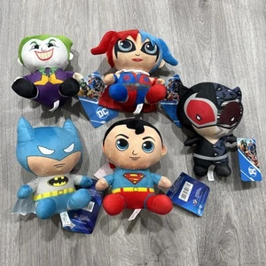 NWT SET OF 5 DC Justice League Superhero 7" Plush (Joker, Batman, Superman, Etc) - Picture 1 of 12