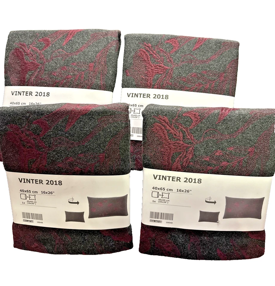 4 fundas de cojín IKEA Vinter 2018 bordadas de lana y acrílico, 40x65 cm 16x26 pulgadas Foto 1 de 4