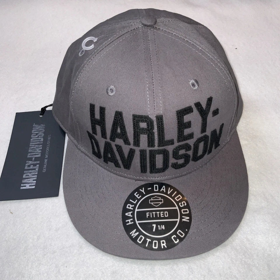 Harley-Davidson Men's H-D Felt Block Fitted Baseball Cap - Gray 99409-22VM (M)
