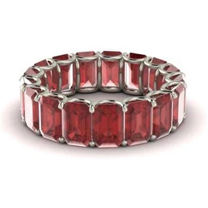 Natural Garnet Engagement Ring 14K Solid White Gold 3.40 Ct Size 5 6 4.5 7 8 5.5 - Picture 1 of 2