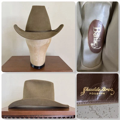 1970s Shudde Bros Texas Baileys TALL CROWN Rancher 7 1/8 Cowboy Western Hat Vtg - Image 1 of 4