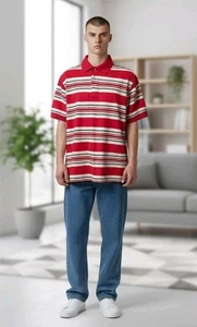 Ivy Crew Classics Gr. L Kurzarm Poloshirt, mehrfarbig gestreift. NS-2 - Bild 1 von 9