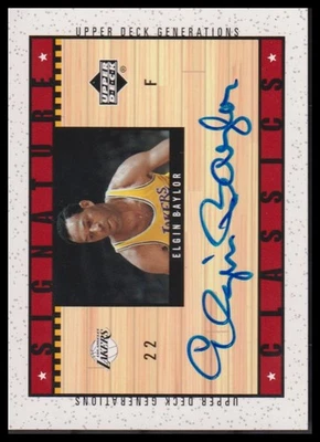 Clásicos exclusivos de Upper Deck Generations 2002-03 Elgin Baylor #EB-S automático Foto 1 de 2