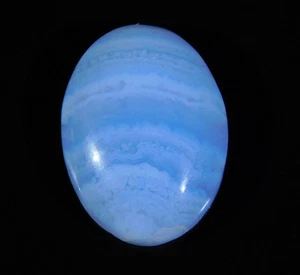 15.CT Natural Blue Lace Agate Oval Ccabochon Loose Gemstone 20x15x6 MM CD=295 - Picture 1 of 6