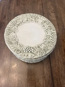 Williams-Sonoma Napa Sage Embossed Bread Dessert Plates Set of 8 ITALY - Picture 1 of 4