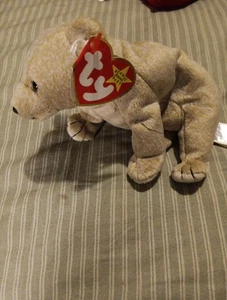 Ty Beanie Baby Bear Almendra Con Etiqueta - Imagen 1 de 3