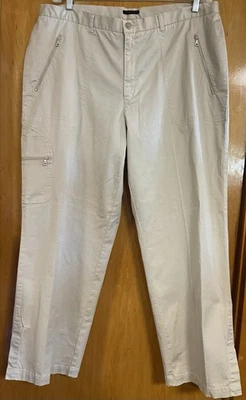 AVENUE, Pantalones cargo para mujer 18 caqui, pierna ancha, algodón spandex elástico, nuevos sin etiquetas Foto 1 de 4