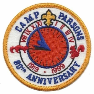 Camp Parsons - 80th Anniversary patch 1999 - YEL border - Chief Seattle Council - Picture 1 of 1