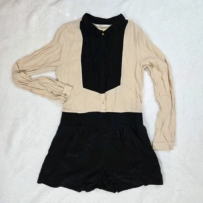 Mameluco Twelfth Street by Cynthia Vincent seda rayón negro beige talla pequeña Foto 1 de 4