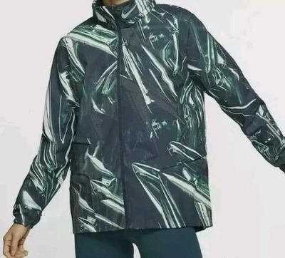 NIKE WOMEN’S SHIELD FLASH RUNNING JACKET HOODIE FULL ZIP GREEN - BV4387-454 (M) - Image 1 of 4