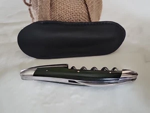 FORGE DE LAGUIOLE Aubrac Horn Corkscrew Wine Key Opener, green, Sommelier EUC - Picture 1 of 8