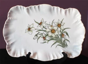 Antique1891-1914 LIMOGES AL Ancor Hand Painted DAFFODILLY 12" Rectangular Tray - Bild 1 von 1
