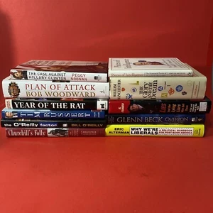 Mix lot of 11 political Books Hardcover Bob Woodward Tim Russert Churchill Beck - Picture 1 of 8