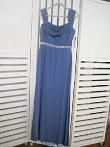 DRESS DFI Los Angeles Periwinkle Blue Wedding Bride's Maid Prom Size L NWT - Picture 1 of 9