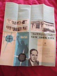 Vintage Visitors Guide To New York City 1950's Foldout Brochure & City Map - Picture 1 of 4