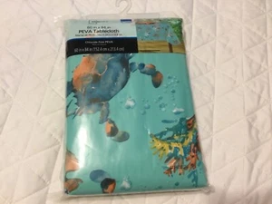Peva Fun Meer Küstenkrabbe Koralle Vinyl Tischdecke Flanellrücken 60” x 84” - Bild 1 von 5