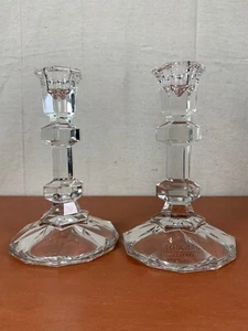 Set of 2 Toscany 24% Lead Crystal Glass Candlesticks 6” - Picture 1 of 8