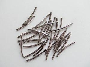 30pz perline ottone spacer separatori tubo 25x2mm colore argento scuro - Foto 1 di 1