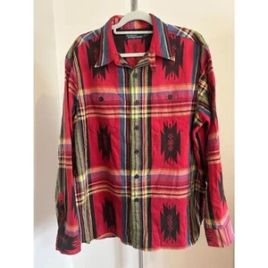 VTG Polo Ralph Lauren Shirt Mens XL Chin Strap Aztec Southwestern Beacon Serape - Picture 1 of 4