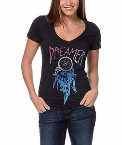 Camiseta para mujer Dreamer cuello en V carbón - Imagen 1 de 1