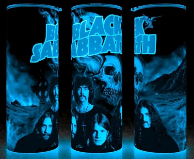 Glow in the Dark Black Sabbath Ozzy Osbourne Metal Cup Mug Tumbler 20oz - Image 1 of 4