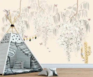 Wisteria Flower Birds Butterfly Wall Mural Wallpaper Kids Nursery Decor DIY B75 - Picture 1 of 7