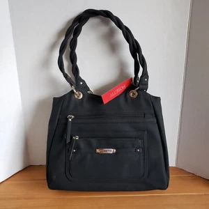 NWT Rosetti Top Choice Four Poster Shoulder Bag Braided Handles BLACK $79 - Picture 1 of 10