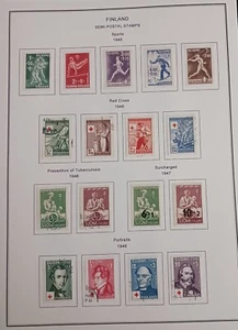 FINLAND - 1945 - 48 - LOT OF STAMPS ON ALBUM PAGE - USED & MH - Picture 1 of 5