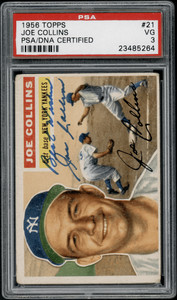 1956 Topps Joe Collins #21 PSA PSA 3 Authentic Auto