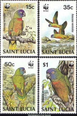 St. Lucia #SG969-SG972 MNH 1987 WWF Parrot Amazona [902-905 Mi909-Mi912] Cover