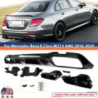 Amg E63 Carbon Style For Benz W213 2016-20 Rear Bumper Diffuser W/ Exhaust Tips