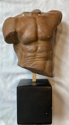 1991 Signed Alva Sergey Eylanbekov Male Torso Clay Art Sculpture Vintage - Image 1 of 4
