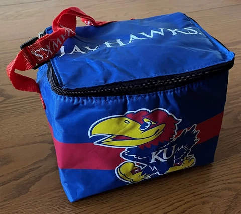 Kansas Jayhawks Insulated Soft Lunch Bag Zipper Cooler Adjustable Handle Cover