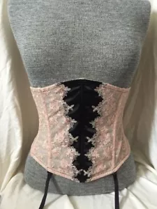 Victoria's Secret Taillengürtel Strumpfband S Spitze schwarz nude Kristall schwarze Punkte Spitze sexy - Bild 1 von 9