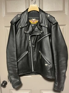 Men's Harley Davidson Leather Jacket Size Large Made in USA NICE! - Bild 1 von 5