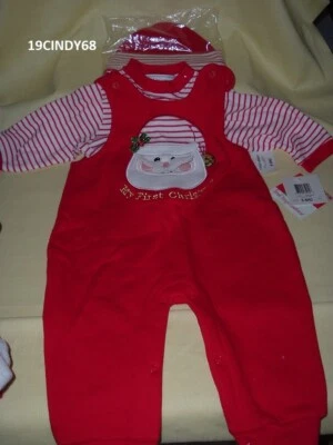 NEW FIRST IMPRESSIONS INFANT SANTA "MY FIRST CHRISTMAS" OUTFIT SIZE 6-9 MONTHS - Image 1 of 4
